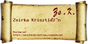 Zsirka Krisztián névjegykártya